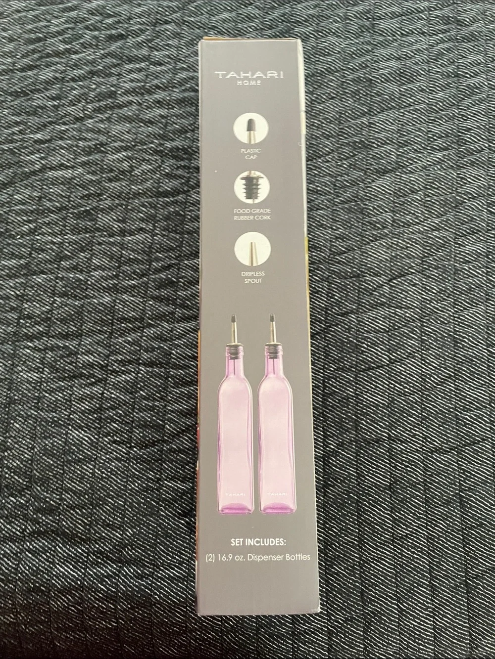 Tahari Purple 2-Piece Oil & Vinegar Dispenser & Core Overnight Oats Jar Set
